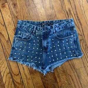 Studed Denim Shorts